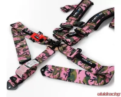 NRG Sfi 16.1 5Pt 3 Inch Seat Belt Harness / Latch Link - Pink Camo - SBH-5PCPKCAMO-1221