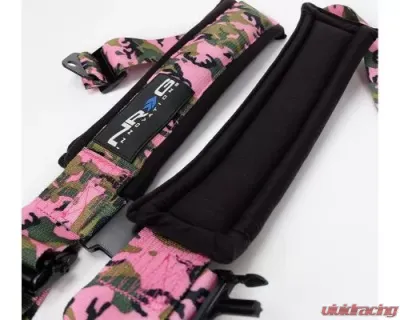 NRG Sfi 16.1 5Pt 3 Inch Seat Belt Harness / Latch Link - Pink Camo - SBH-5PCPKCAMO-1221