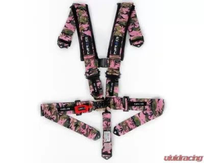 NRG Sfi 16.1 5Pt 3 Inch Seat Belt Harness / Latch Link - Pink Camo - SBH-5PCPKCAMO-1221