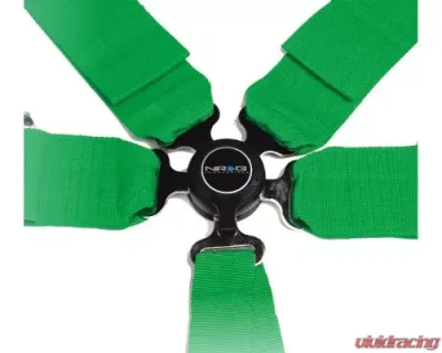 NRG 6 Pt 3Inch Seat Belt Harness / Cam Lock - Green - SBH-6PCGN