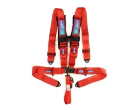 NRG Sfi 16.1 5Pt 3 Inch Seat Belt Harness W/ Pads / Latch Link - Red 12/22