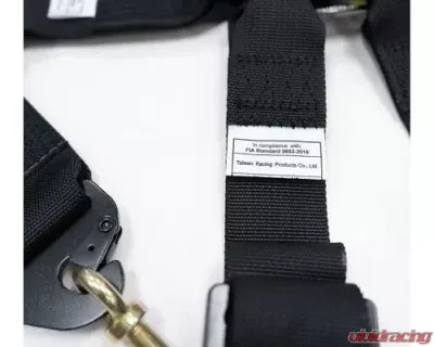 NRG Fia Approved 6Pt 2 Inch Shoulder Belt For Hans Device. Rotary Cam Lock Buckle, 3" Waist Belt And Crutch Belt - Black - SBH-HRS6PCBK