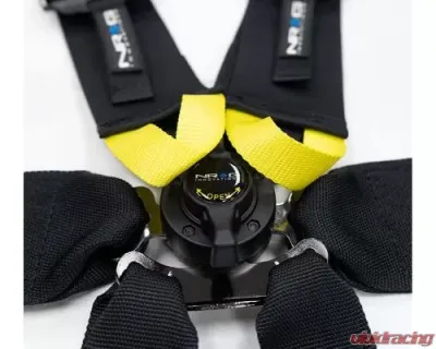 NRG Fia Approved 6Pt 2 Inch Shoulder Belt For Hans Device. Rotary Cam Lock Buckle, 3" Waist Belt And Crutch Belt - Black - SBH-HRS6PCBK