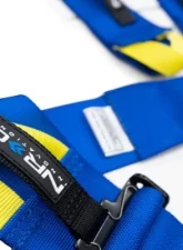 NRG Fia Approved 6Pt 2 Inch Shoulder Belt For Hans Device. Rotary Cam Lock Buckle, 3" Waist Belt And Crutch Belt - Blue                                     - SBH-HRS6PCBL - Image 2