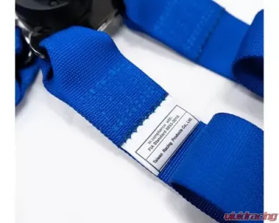 NRG Fia Approved 6Pt 2 Inch Shoulder Belt For Hans Device. Rotary Cam Lock Buckle, 3" Waist Belt And Crutch Belt - Blue - SBH-HRS6PCBL