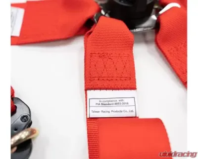 NRG Fia Approved 6Pt 2 Inch Shoulder Belt For Hans Device. Rotary Cam Lock Buckle, 3" Waist Belt And Crutch Belt - Red - SBH-HRS6PCRD