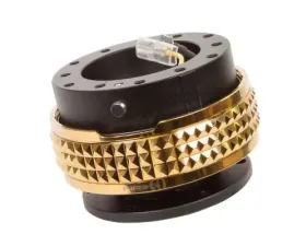 NRG Quick Release Kit - Black Body - Chrome Gold Pyramid Ring