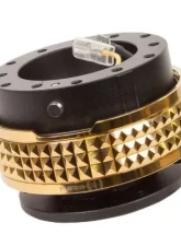 NRG Quick Release Kit - Black Body - Chrome Gold Pyramid Ring                                     - SRK-210BK/CG - Image 2