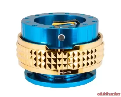 NRG Quick Release Kit - Blue Body - Chrome Gold Pyramid Ring - SRK-210BL/CG