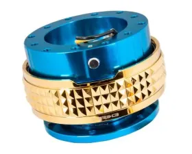 NRG Quick Release Kit - Blue Body - Chrome Gold Pyramid Ring
