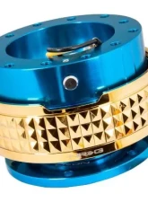 NRG Quick Release Kit - Blue Body - Chrome Gold Pyramid Ring                                     - SRK-210BL/CG - Image 2
