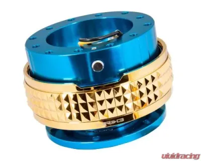 NRG Quick Release Kit - Blue Body - Chrome Gold Pyramid Ring - SRK-210BL/CG