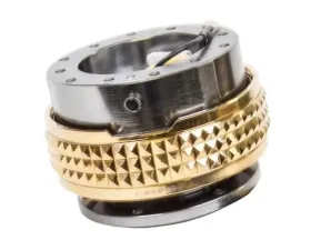 NRG Quick Release Kit - Gunmetal Body - Chrome Gold Pyramid Ring