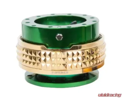 NRG Quick Release Kit - Green Body - Chrome Gold Pyramid Ring - SRK-210GN/CG