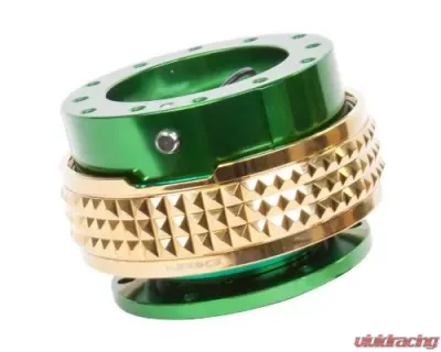NRG Quick Release Kit - Green Body - Chrome Gold Pyramid Ring - SRK-210GN/CG