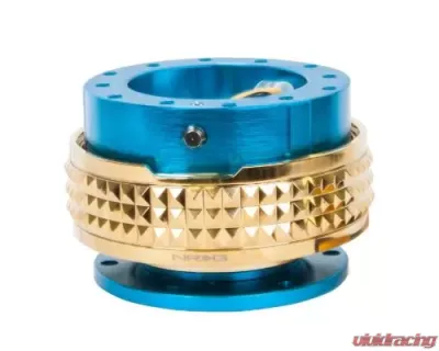 NRG Quick Release Kit - New Blue Body - Chrome Gold Pyramid Ring - SRK-210NB/CG
