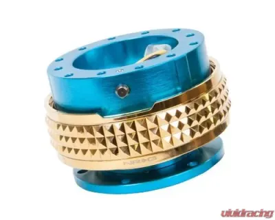 NRG Quick Release Kit - New Blue Body - Chrome Gold Pyramid Ring - SRK-210NB/CG