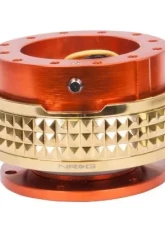 NRG Quick Release Kit - Orange Body - Chrome Gold Pyramid Ring                                     - SRK-210OR/CG - Image 2