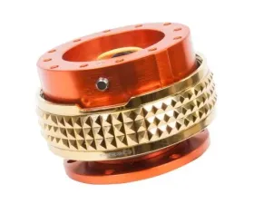 NRG Quick Release Kit - Orange Body - Chrome Gold Pyramid Ring