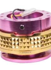 NRG Quick Release Kit - Pink Body - Chrome Gold Pyramid Ring                                     - SRK-210PK/CG - Image 2