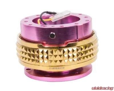 NRG Quick Release Kit - Pink Body - Chrome Gold Pyramid Ring - SRK-210PK/CG