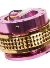 NRG Quick Release Kit - Pink Body - Chrome Gold Pyramid Ring                                     - SRK-210PK/CG - Image 2