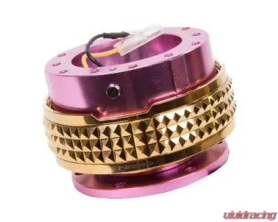 NRG Quick Release Kit - Pink Body - Chrome Gold Pyramid Ring - SRK-210PK/CG