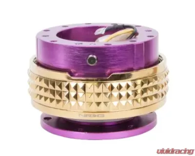 NRG Quick Release Kit - Purple Body - Chrome Gold Pyramid Ring - SRK-210PP/CG