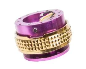 NRG Quick Release Kit - Purple Body - Chrome Gold Pyramid Ring