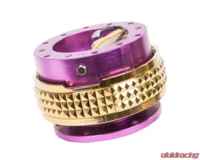 NRG Quick Release Kit - Purple Body - Chrome Gold Pyramid Ring - SRK-210PP/CG