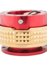 NRG Quick Release Kit - Red Body - Chrome Gold Pyramid Ring                                     - SRK-210RD/CG - Image 2