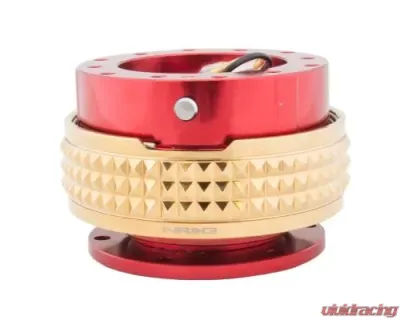 NRG Quick Release Kit - Red Body - Chrome Gold Pyramid Ring - SRK-210RD/CG