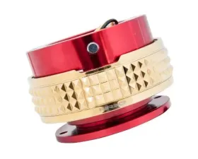 NRG Quick Release Kit - Red Body - Chrome Gold Pyramid Ring