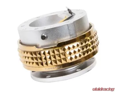 NRG Quick Release Kit - Silver Body - Chrome Gold Pyramid Ring - SRK-210SL/CG