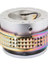NRG Quick Release Kit - Silver Body - Neochrome Pyramid Ring                                     - SRK-210SL/MC - Image 2
