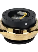 NRG Quick Release Kit - Black Body - Shinny Chrome Gold Oval Ring                                     - SRK-220BK/CG - Image 2