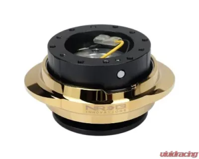 NRG Quick Release Kit - Black Body - Shinny Chrome Gold Oval Ring - SRK-220BK/CG