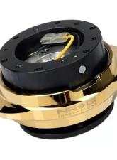 NRG Quick Release Kit - Black Body - Shinny Chrome Gold Oval Ring                                     - SRK-220BK/CG - Image 3