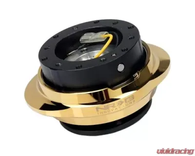 NRG Quick Release Kit - Black Body - Shinny Chrome Gold Oval Ring - SRK-220BK/CG
