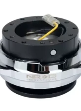 NRG Quick Release Kit - Black Body - Shinny Silver Oval Ring                                     - SRK-220BK/SL - Image 2