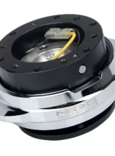 NRG Quick Release Kit - Black Body - Shinny Silver Oval Ring                                     - SRK-220BK/SL - Image 3