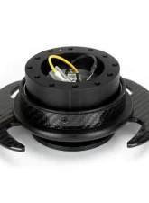 NRG Quick Release Kit - Black Body-Carbon Figer Trim Ring W- Carbon Fiber Handles                                     - SRK-650CF-1 - Image 3