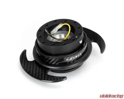 NRG Quick Release Kit - Black Body-Carbon Figer Trim Ring W- Carbon Fiber Handles - SRK-650CF-1