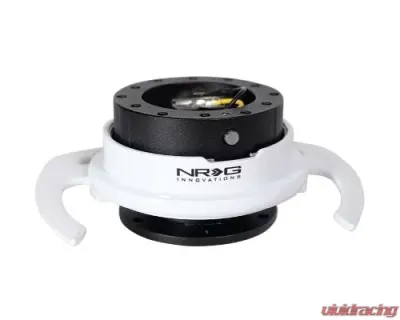 NRG Quick Release Kit - Black Body - White Ring W- Handles - SRK-700BK/WT