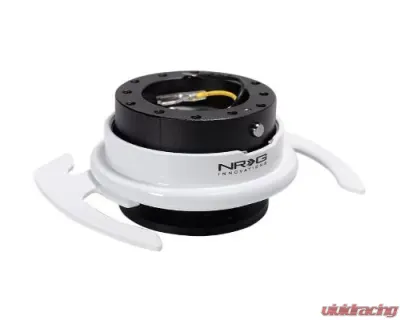 NRG Quick Release Kit - Black Body - White Ring W- Handles - SRK-700BK/WT