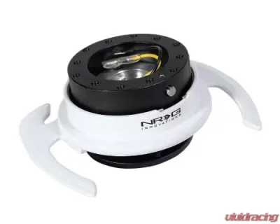 NRG Quick Release Kit - Black Body - White Ring W- Handles - SRK-700BK/WT