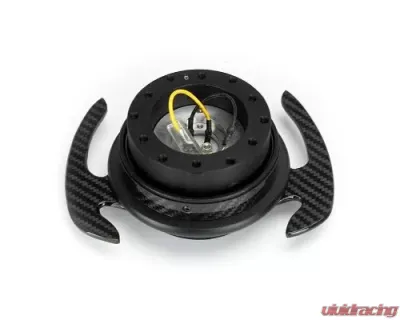 NRG Quick Release Kit - Black Body-Carbon Figer Trim Ring W- Carbon Fiber Handles - SRk-700CF-1