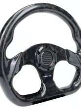 NRG Shinny Black Forged Carbon Fiber Steering Whl 320MM Flat Bottom                                     - ST-009FC/BK - Image 2