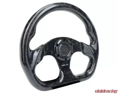 NRG Shinny Black Forged Carbon Fiber Steering Whl 320MM Flat Bottom - ST-009FC/BK