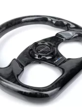 NRG Shinny Black Forged Carbon Fiber Steering Whl 320MM Flat Bottom                                     - ST-009FC/BK - Image 3